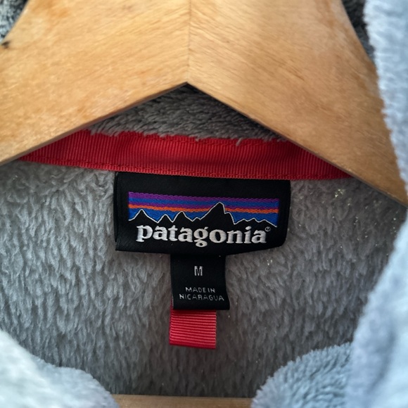 Vintage Patagonia Women’s Synchilla Snap-T Fleece Gray Red Trim Medium - Picture 2 of 4